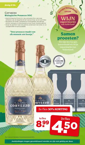 PLUS Corvezzo Biologische Prosecco DOC aanbieding
