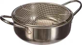 Amazon Excèlsa frituurpan, roestvrij staal, diameter 24 cm, zilver aanbieding