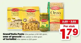 PLUS Grand'Italia Pesto orzo of gnocchi of tortellini aanbieding