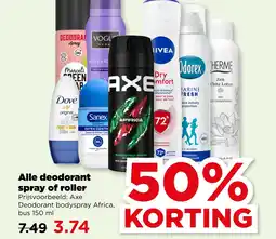 PLUS Alle deodorant spray of roller aanbieding