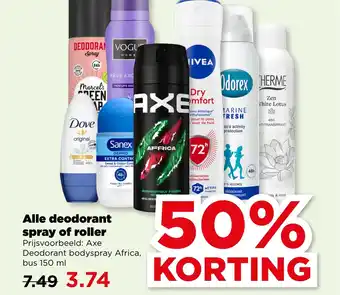PLUS Alle deodorant spray of roller aanbieding