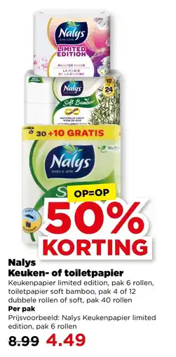 PLUS Nalys Keuken- of toiletpapier aanbieding