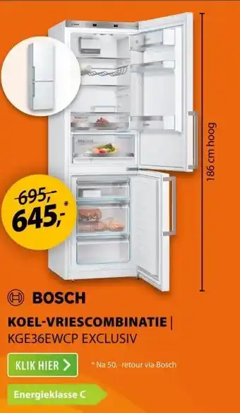 Expert Bosch KGE36EWCP EXCLUSIV Wit aanbieding