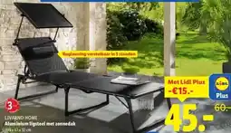 Lidl Aluminium ligstoel met zonnedak aanbieding
