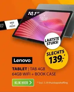 Expert Lenovo Tab 4GB 64GB Wifi + Book Case Grijs aanbieding