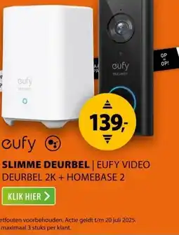 Expert Eufy Video Doorbell 2K + HomeBase 2 Zwart aanbieding
