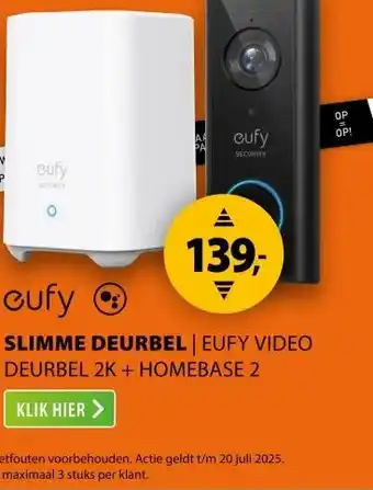 Expert Eufy Video Doorbell 2K + HomeBase 2 Zwart aanbieding