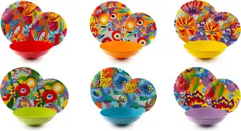 Amazon Excelsa Provence Bordenservies, 18-delig, porselein en aardewerk, kleurrijk decor, voor 6 personen aanbieding