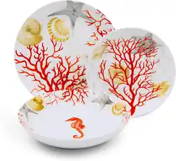 Amazon Excelsa 62499 Coral tafelservies, 18-delig, porselein, rood aanbieding