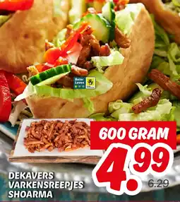 Dekamarkt Dekavers varkensreepjes shoarma aanbieding