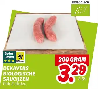 Dekamarkt Dekavers biologische saucijzen aanbieding