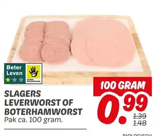 Dekamarkt Slagers leverworst of boterhamworst aanbieding