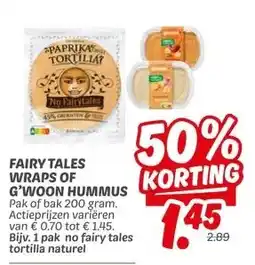 Dekamarkt Fairy tales wraps of g'woon hummus aanbieding