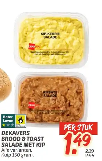 Dekamarkt Dekavers brood & toast salade met kip aanbieding