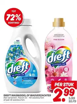 Dekamarkt Dreft wasmiddel of wasverzachter aanbieding
