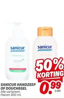 Dekamarkt Sanicur handzeep of douchegel aanbieding
