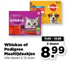 PLUS Whiskas of Pedigree Maaltijdzakjes aanbieding