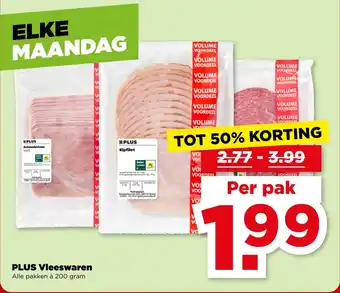 PLUS PLUS Vleeswaren aanbieding