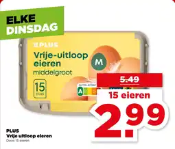 PLUS PLUS Vrije uitloop eieren aanbieding