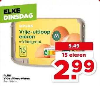 PLUS PLUS Vrije uitloop eieren aanbieding