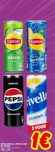 Dekamarkt Pepsi, rivella, royal club of lipton aanbieding