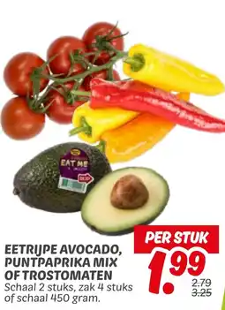 Dekamarkt Eetrijpe avocado, puntpaprika mix of trostomaten aanbieding
