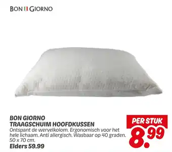 Dekamarkt Bon giorno traagschuim hoofdkussen aanbieding