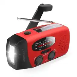 ANWB Noodradio Multifunctionele Solar Opwindbaar Rood aanbieding
