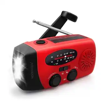 ANWB Noodradio Multifunctionele Solar Opwindbaar Rood aanbieding