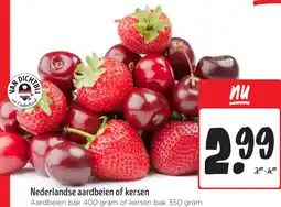 Jumbo Nederlandse aardbeien of kersen aanbieding