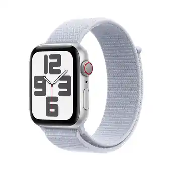 Bol.com Apple Watch SE 2024 GPS + Cellular 44mm Silver Aluminium Case with Blue Cloud Sport Loop aanbieding