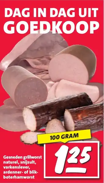 Nettorama Gesneden grillworst naturel, snijzult, varkenslever, ardenner of blik boterhamworst aanbieding