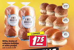 Nettorama Witte, bruine of volkoren bolletjes of witte puntjes aanbieding