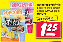 Nettorama Autodrop proefritje popcorn of suikerspin doosje aanbieding