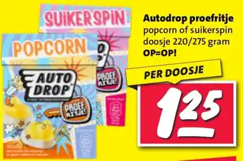 Nettorama Autodrop proefritje popcorn of suikerspin doosje aanbieding