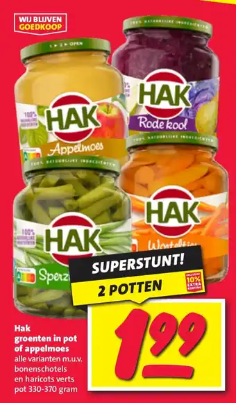 Nettorama Hak groenten in pot of appelmoes aanbieding
