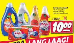Nettorama Robijn wasmiddel vloeibaar, pods of klein & krachtig aanbieding
