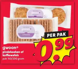 Nettorama gwoon pindakoeken of koffiewafels aanbieding