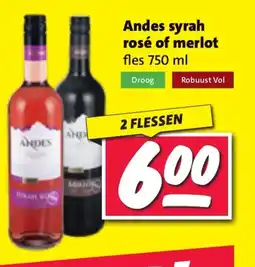 Nettorama Andes syrah rosé of merlot aanbieding