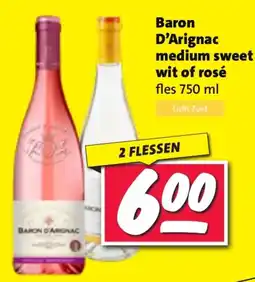Nettorama Baron D'Arignac medium sweet wit of rosé aanbieding