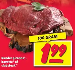 Nettorama Runder picanha, bavette of clubsteak aanbieding