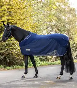 Welkoop Waldhausen Comfort Fleece - Zweetdeken - Paardendeken - Blauw aanbieding