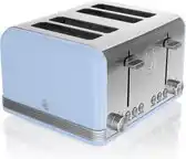 Bol.com Swan 4-Slot Retro Broodrooster 19020 Blauw aanbieding