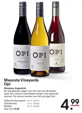 Sligro Mascota Vineyards Opi aanbieding