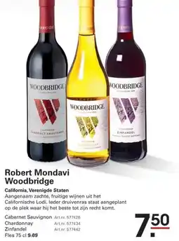 Sligro Robert Mondavi Woodbridge aanbieding