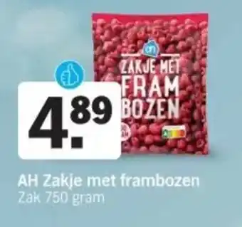 Albert Heijn AH Zakje met frambozen aanbieding