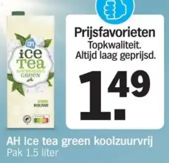 Albert Heijn AH Ice tea green koolzuurvrij aanbieding