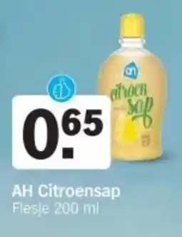 Albert Heijn AH AH Citroensap Flesje 200 ml aanbieding