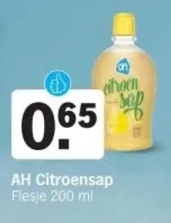 Albert Heijn AH AH Citroensap Flesje 200 ml aanbieding