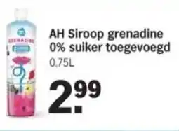 Albert Heijn AH Siroop grenadine 0% suiker toegevoegd aanbieding